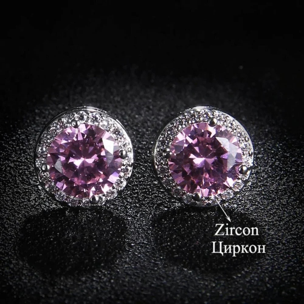 🌸928 Silver Plated CZ Classic Stud Earrings for Women, UNVN12445 - Picture 2 of 3
